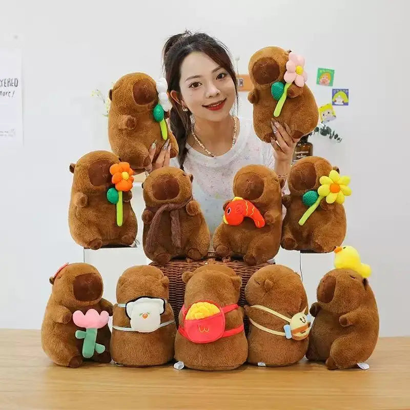Capybara Plushie with Turtle Backpack (25cm)