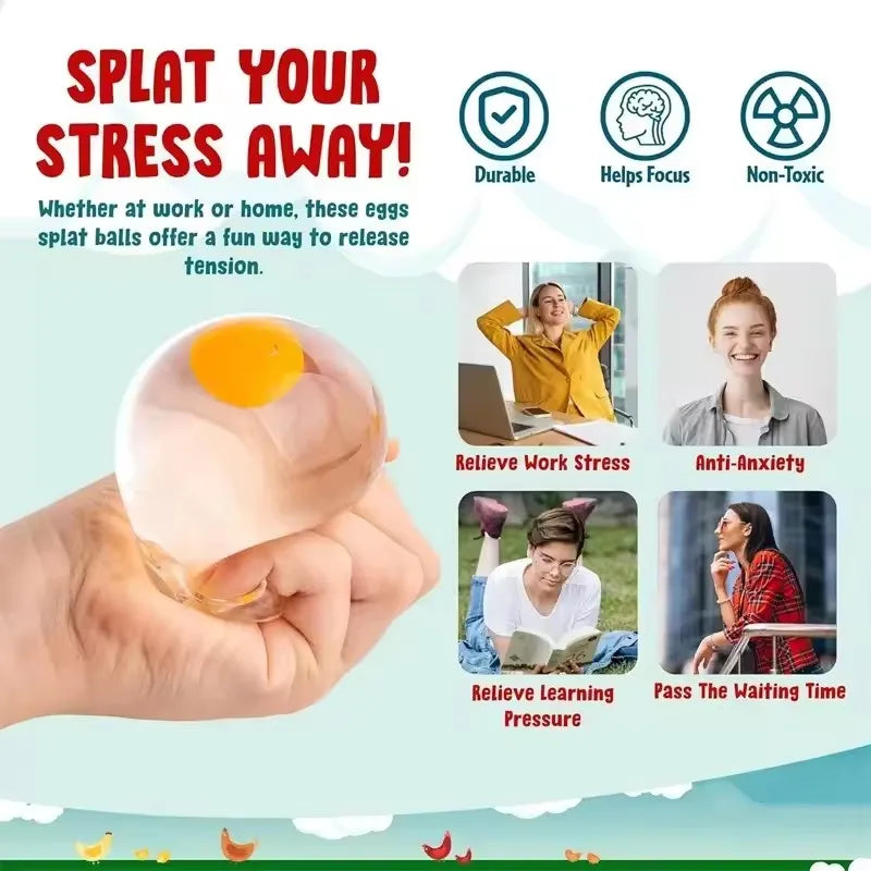 Splat Ball Squishy – Egg, Chicken & Tomato