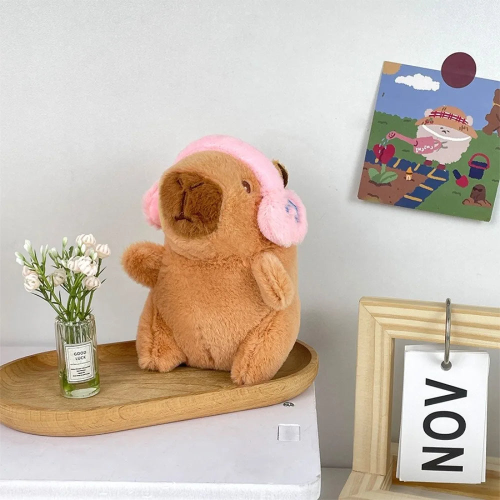 Mini Capybara Plushie – Hoodies, Headphones & Ducks