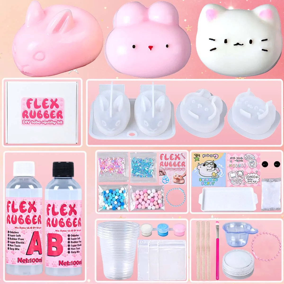 DIY Taba Squishy Starter Kit – Cat & Rabbit