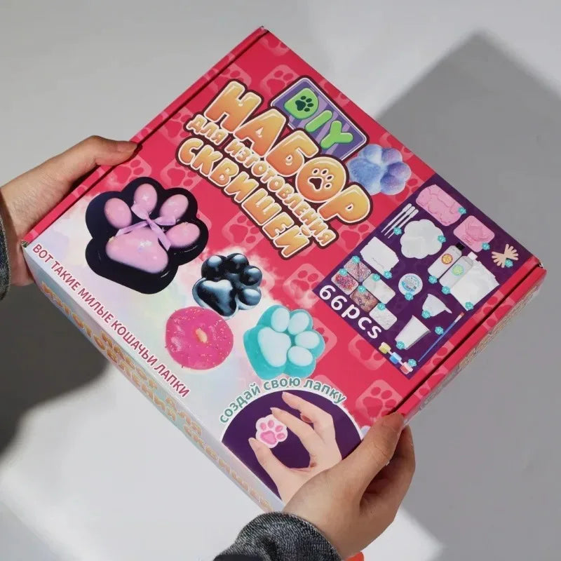 DIY Taba Squishy Kit – 66-Piece Cat Paw Set