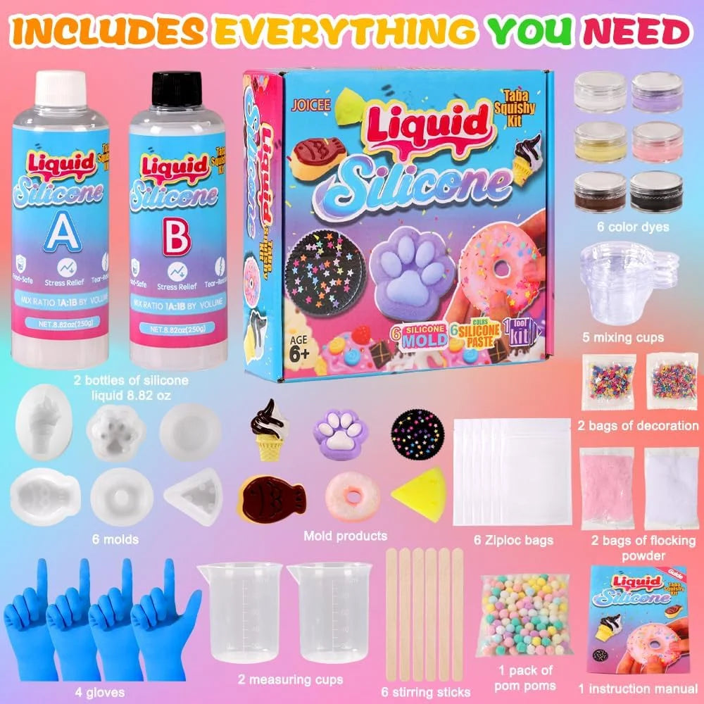 DIY Taba Squishy Making Kit (18oz + 6 Molds)