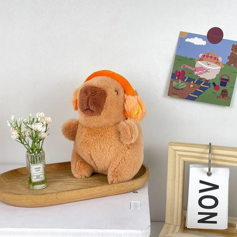 Mini Capybara Plushie – Hoodies, Headphones & Ducks
