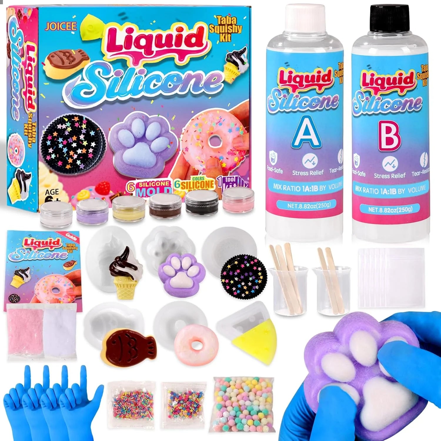 DIY Taba Squishy Making Kit (18oz + 6 Molds)