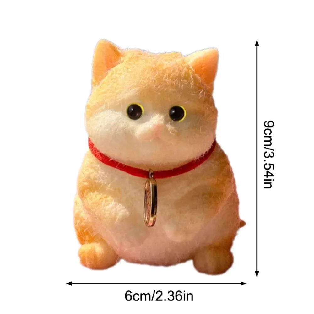 Fuzzy Flocked Cat Squishy – 6 Cats