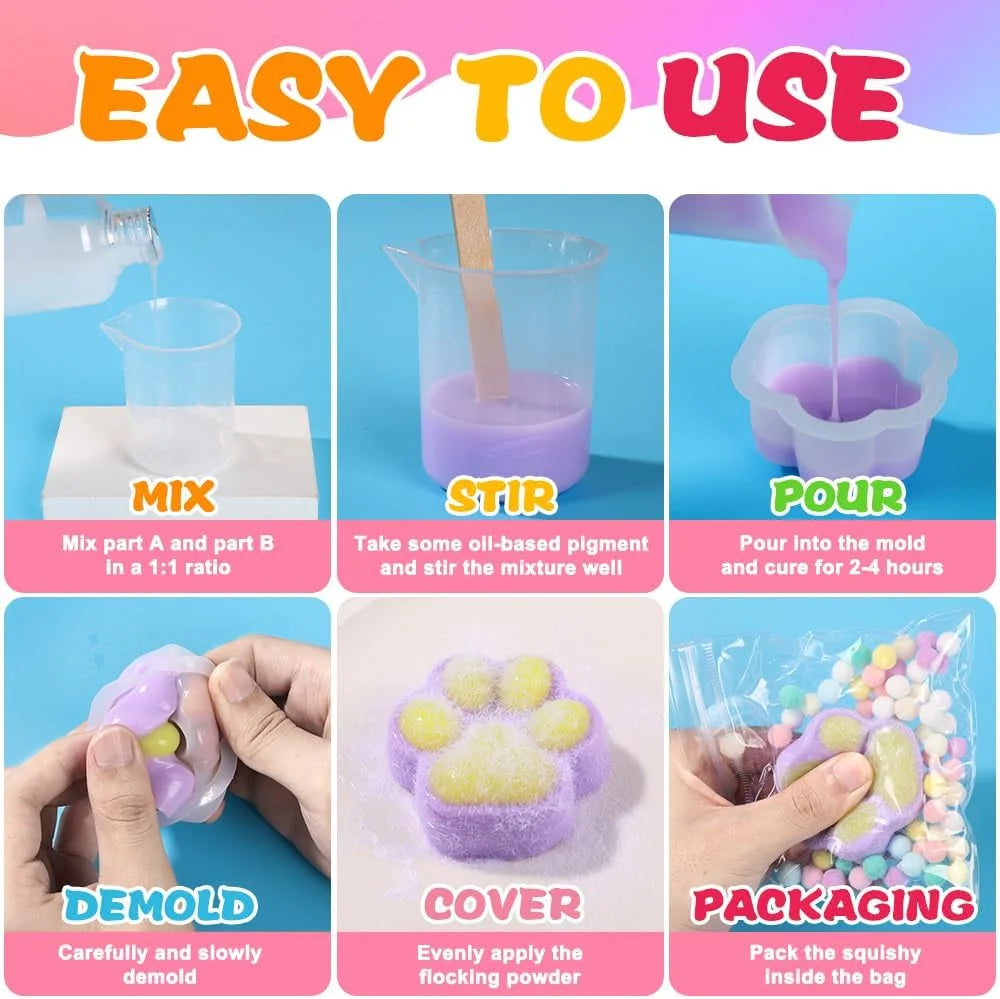 DIY Taba Squishy Making Kit (18oz + 6 Molds)