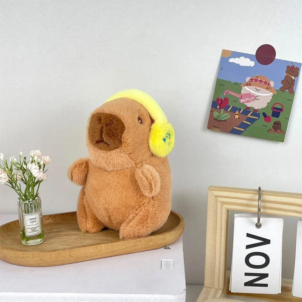 Mini Capybara Plushie – Hoodies, Headphones & Ducks