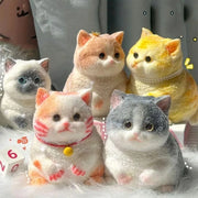 Fuzzy Flocked Cat Squishy – 6 Cats