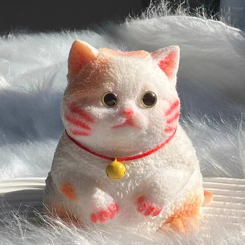 Fuzzy Flocked Cat Squishy – 6 Cats