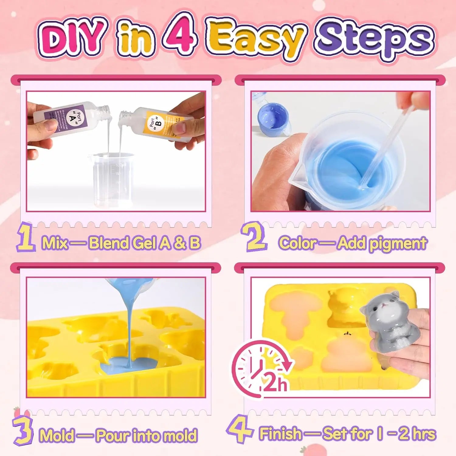DIY Taba Squishy Kit – Animal, Food & Cat Paw Molds
