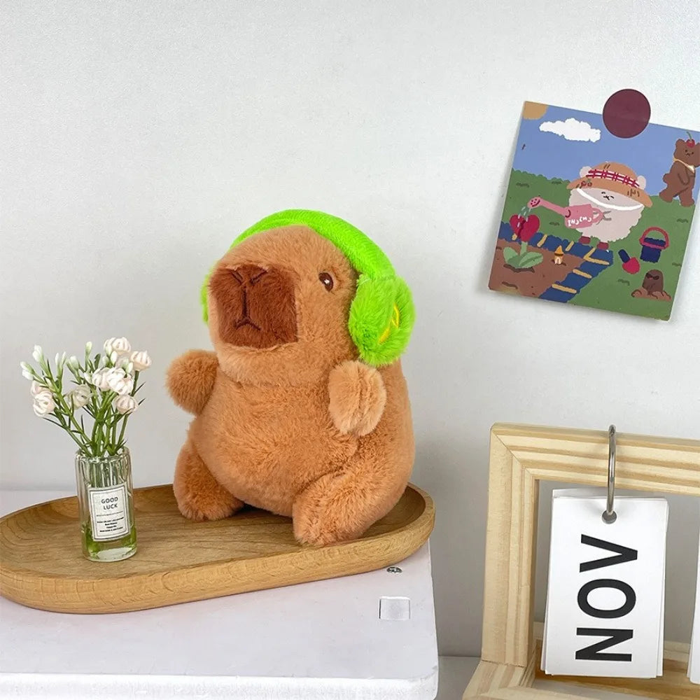 Mini Capybara Plushie – Hoodies, Headphones & Ducks