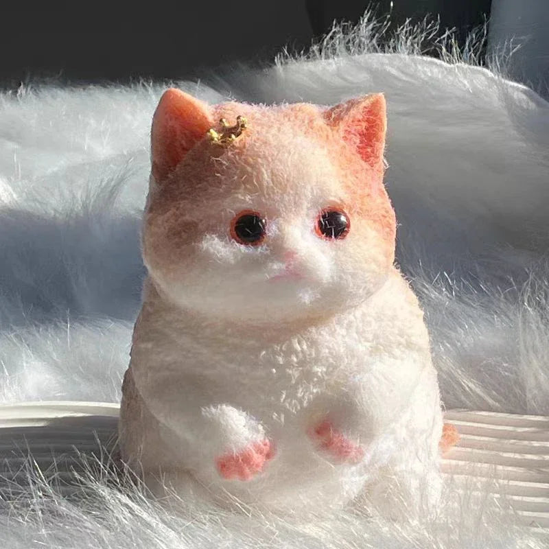 Fuzzy Flocked Cat Squishy – 6 Cats