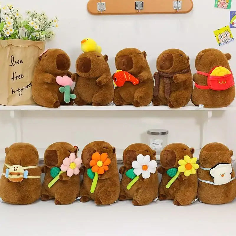 Capybara Plushie with Turtle Backpack (25cm)