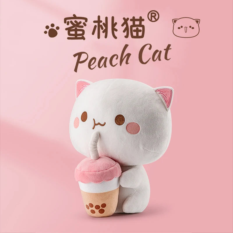 Peach Cat Plush Pillow – 30cm or 35cm