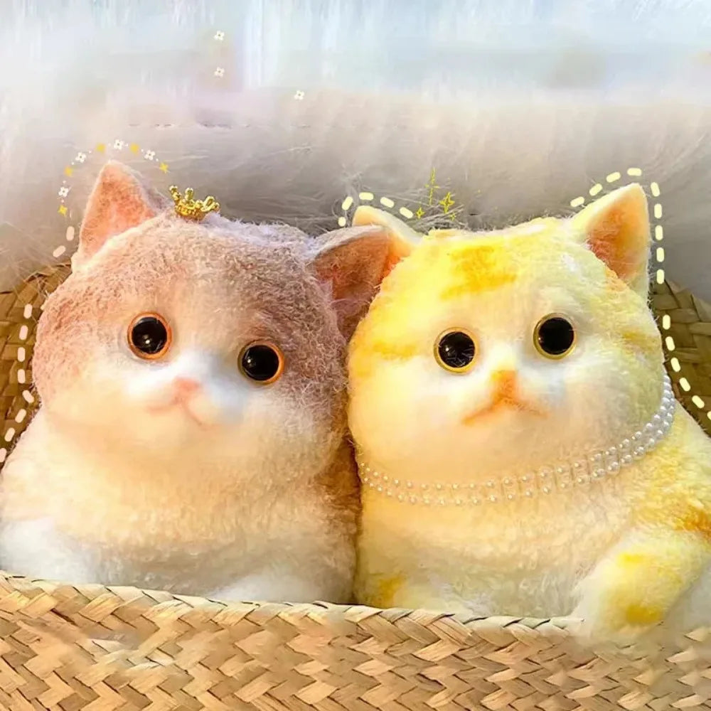 Fuzzy Flocked Cat Squishy – 6 Cats