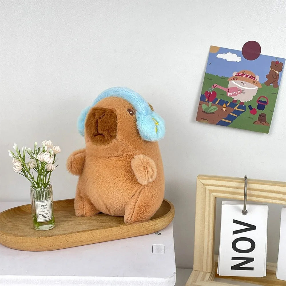 Mini Capybara Plushie – Hoodies, Headphones & Ducks